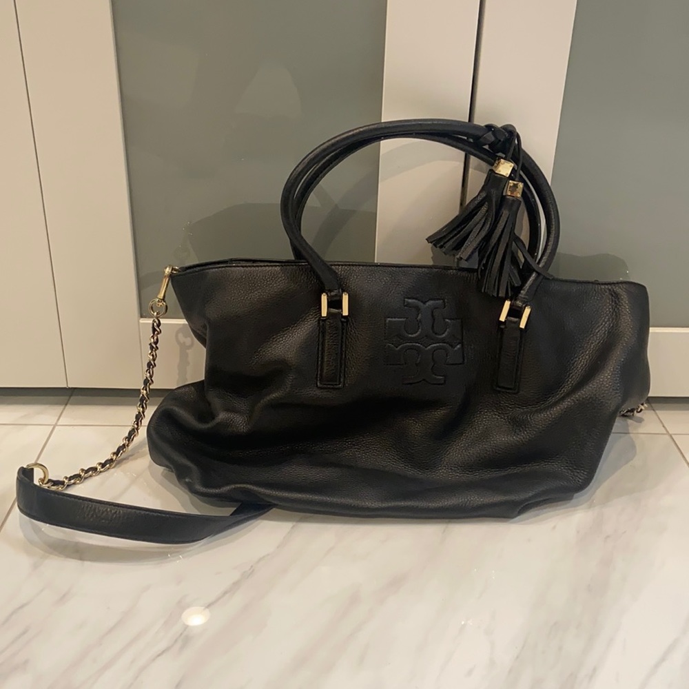 Black Tory Burch Slouch Tote